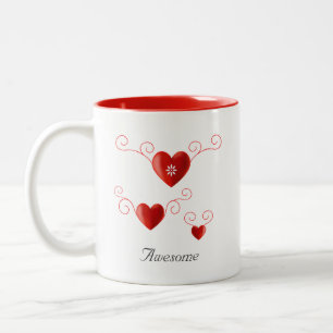 Tasse 2 Couleurs Coeur d'amour florissant
