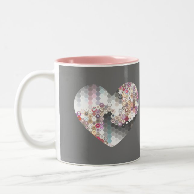 Tasse 2 Couleurs Coeur d'amour moderne (Gauche)