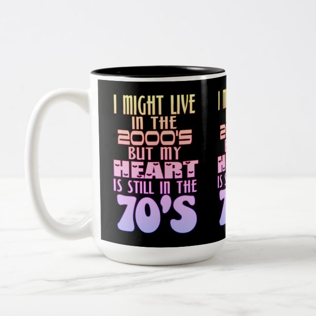 Tasse 2 Couleurs Coeur dans les années 70 (Gauche)