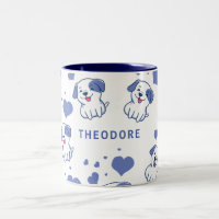 Coeur de chiot bleu mignon