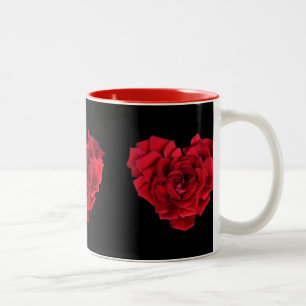 Tasse 2 Couleurs Coeur de rose rouge