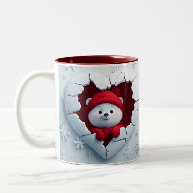 Tasse 2 Couleurs Coeur de vacances Ours Musique (Gauche)