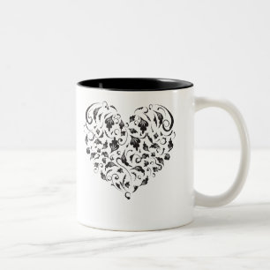 Tasse 2 Couleurs Coeur floral