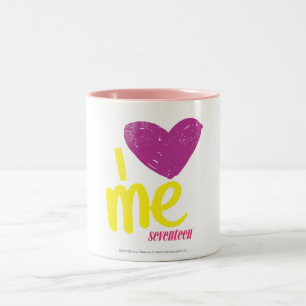 Tasse 2 Couleurs Coeur I je pourpre/jaune