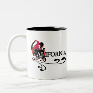 Tasse 2 Couleurs Coeur la Californie du feu