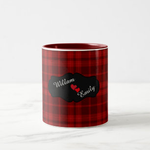 Tasse 2 Couleurs Coeur rouge Valentin personnalisé