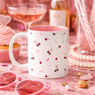 Tasse 2 Couleurs Coeurs de cerises de Bows Roses