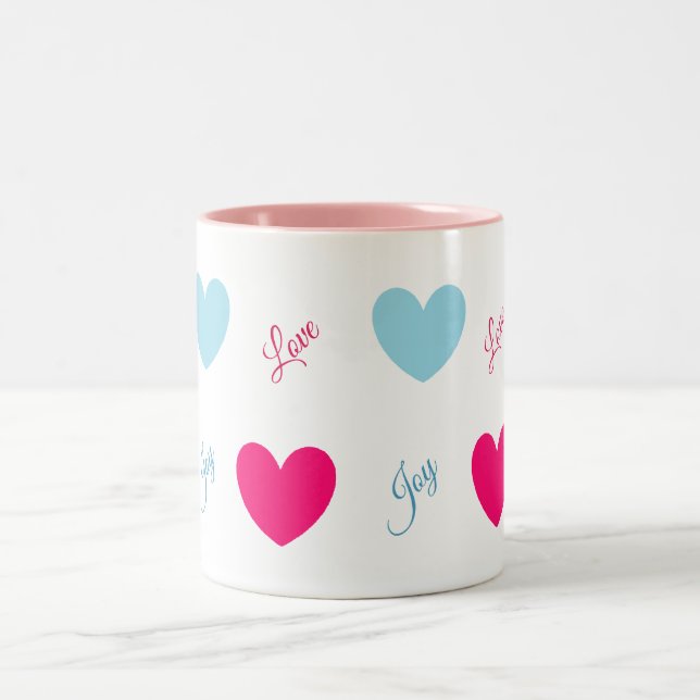 Tasse 2 Couleurs Coeurs de joie et d'amour (Centre)