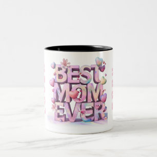 Tasse 2 Couleurs *~ Coeurs de la Fête des Mères Coeurs Fleurs 3D AP