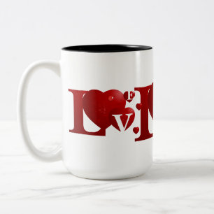 Tasse 2 Couleurs Coeurs L.O.V.E.