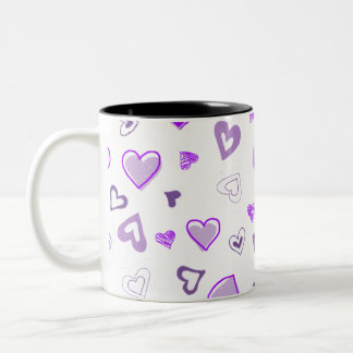 Tasse 2 Couleurs Coeurs pourpres