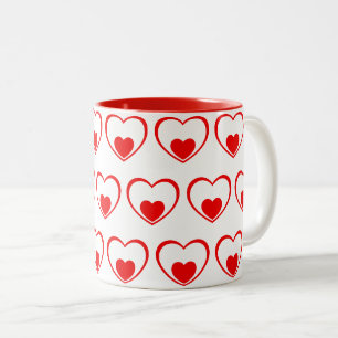 Tasse 2 Couleurs Coeurs rouges