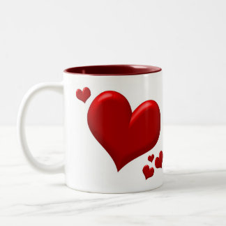 Tasse 2 Couleurs Coeurs - UN