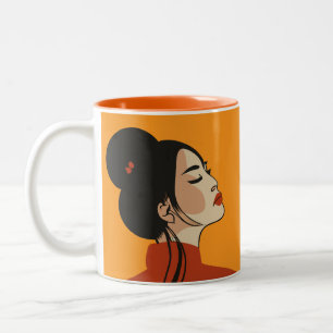Tasse 2 Couleurs coiffure féminine chinoise