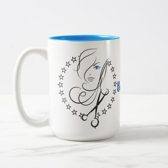 Tasse 2 Couleurs Coiffure personnalisée Beauticier (Gauche)