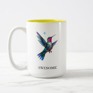 Tasse 2 Couleurs Colibri élégant sur fond blanc