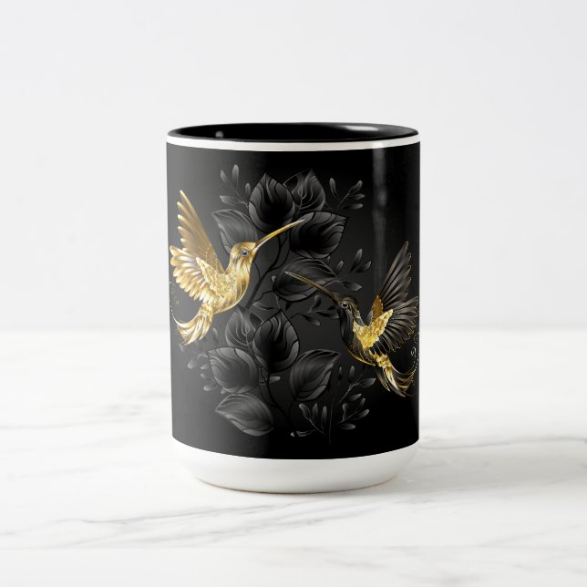 Tasse 2 Couleurs Colibri noir et or (Centre)