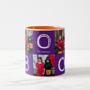 Tasse 2 Couleurs Collage de photos de famille Halloween en Citrouil