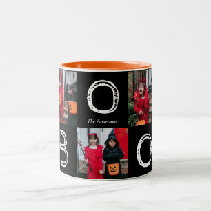 Tasse 2 Couleurs Collage de photos de famille Halloween en Citrouil