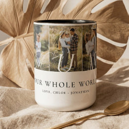 Tasse 2 Couleurs Collage photo de maman moderne Cadeau de souvenir 