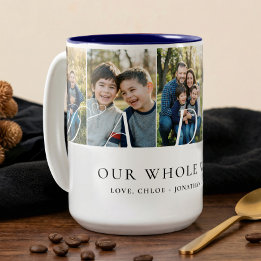 Tasse 2 Couleurs Collage photo élégant pour papa souvenir de la fêt