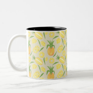 Tasse 2 Couleurs Collection de Motifs de paniers de fruits - Ananas