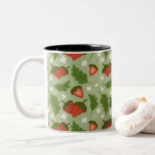Tasse 2 Couleurs Collection de Motifs de paniers de fruits - Fraise