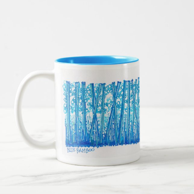 Tasse 2 Couleurs Collection en bambou bleue (Gauche)
