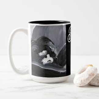 Tasse 2 Couleurs Collie Bordure Possédant Peinture personnalisée