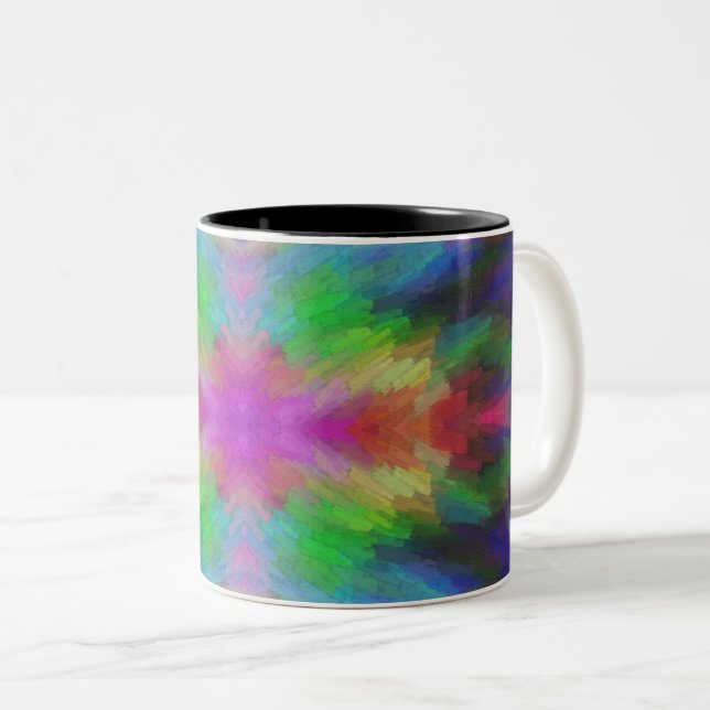 Tasse 2 Couleurs Colorful Tie Dye Style Art (Devant droit)