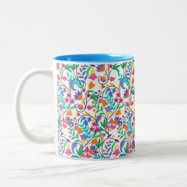 Tasse 2 Couleurs Colourful Exotic Floral Pattern-23147 (Gauche)