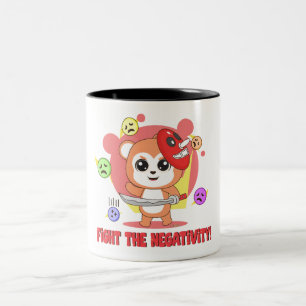 Tasse 2 Couleurs Combattre la négativité : mignon animal Frienz
