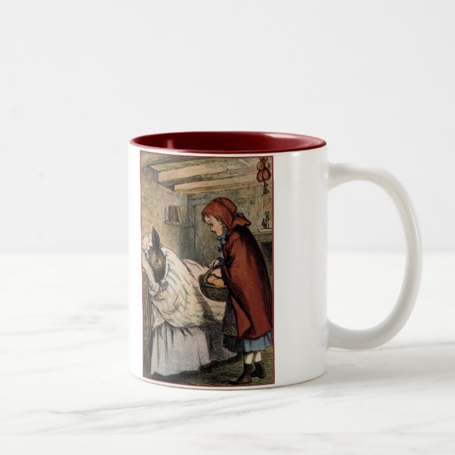 Tasse 2 Couleurs Comptines peu de capuchon rouge (Droit)