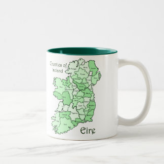Tasse 2 Couleurs Comtés de carte de l'Irlande