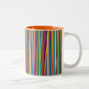 Tasse 2 Couleurs Conception abstraite colorée de rayures