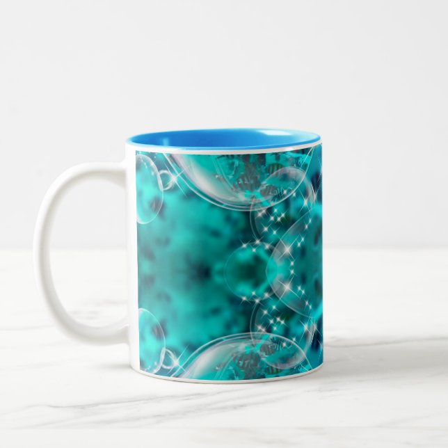 Tasse 2 Couleurs Conception d'Aqua Turquiose sur deux tongues (Gauche)