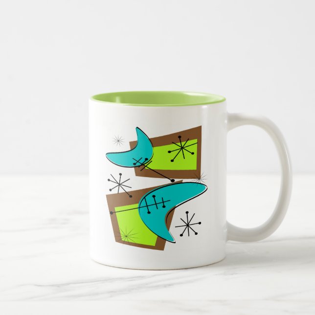 Tasse 2 Couleurs Conception de boomerang inspirée par ère atomique (Droit)