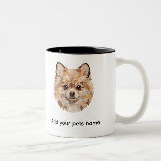 Tasse 2 Couleurs Conception de chien Poméranie 
