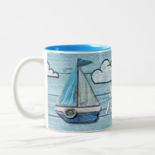 Tasse 2 Couleurs Conception de Driftwood Beach Conception Yacht 2 t