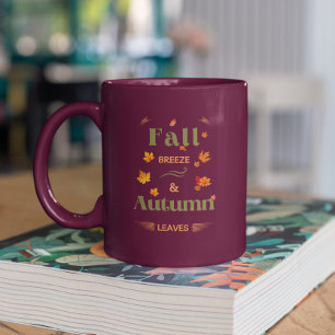Tasse 2 Couleurs Conception de la brise automnale et des feuilles a