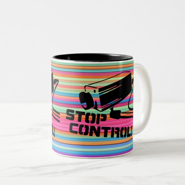 Tasse 2 Couleurs Conception de la protection de la vie privée (Devant droit)