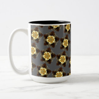 Tasse 2 Couleurs Conception de mandala floral doré de luxe ornement