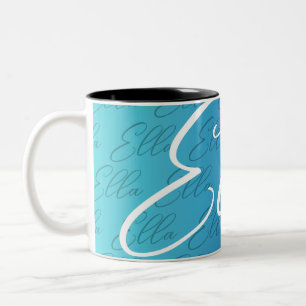 Tasse 2 Couleurs Conception de motif de nom répétitif Ella