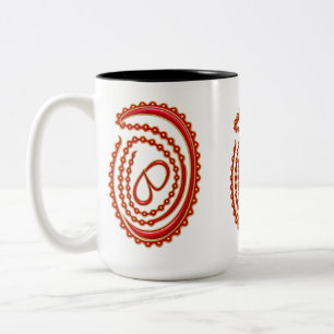 Tasse 2 Couleurs Conception de spirale florale abstraite de ligne r