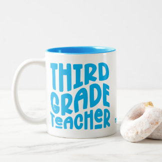 Tasse 2 Couleurs Conception de typographie bleu clair pour enseigna