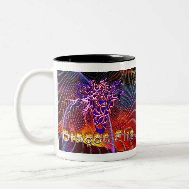 Tasse 2 Couleurs Conception époustouflante de feu de dragon (Gauche)