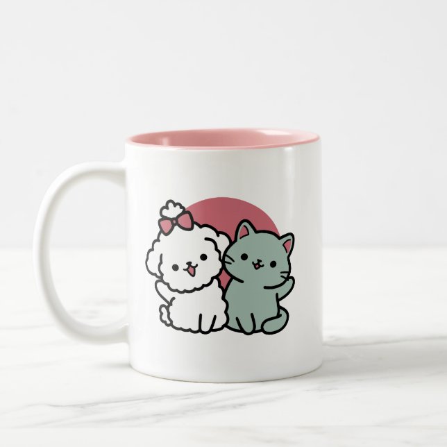 Tasse 2 Couleurs Conception "Fur-Real Friends Forever" (Gauche)