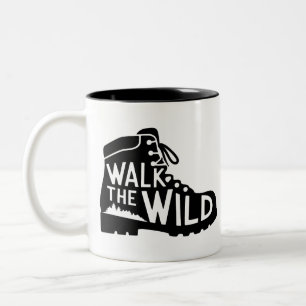 Tasse 2 Couleurs Conception graphique de bottes de randonnée Walk t