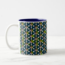 Tasse 2 Couleurs Conception moderne abstraite de motif numérique 12