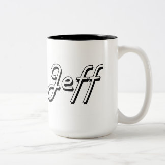 Tasse 2 Couleurs Conception nommée classique de Jeff rétro